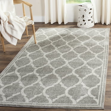 SAFAVIEH Amherst Wendy Geometric Area Rug, Grey/Light Grey, 7' x 7' Square