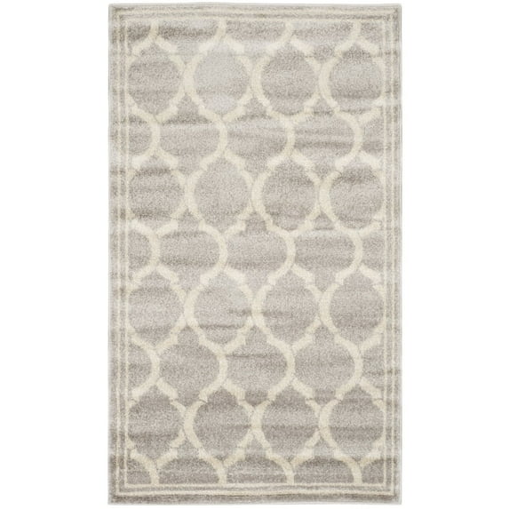 SAFAVIEH Amherst Wendy Geometric Area Rug, Light Grey/Ivory, 3' x 5'