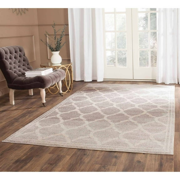 SAFAVIEH Amherst Wendy Geometric Area Rug, Light Grey/Ivory, 6' x 9'