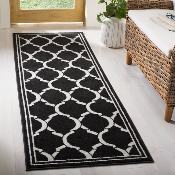 Safavieh Amherst Wendy Geometric Runner Rug, Anthracite/Ivory, 2'3" x 7'