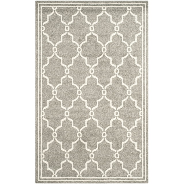 SAFAVIEH Amherst Wesley Geometric Area Rug, Dark Grey/Beige, 5'3" x 8'
