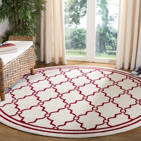 Safavieh Amherst Wesley Geometric Area Rug, Ivory/Red, 7' x 7' Round