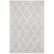 SAFAVIEH Amherst Wesley Geometric Area Rug, Light Grey/Ivory, 4' x 6'