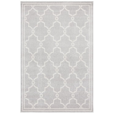 SAFAVIEH Amherst Wesley Geometric Area Rug, Light Grey/Ivory, 4' x 6'