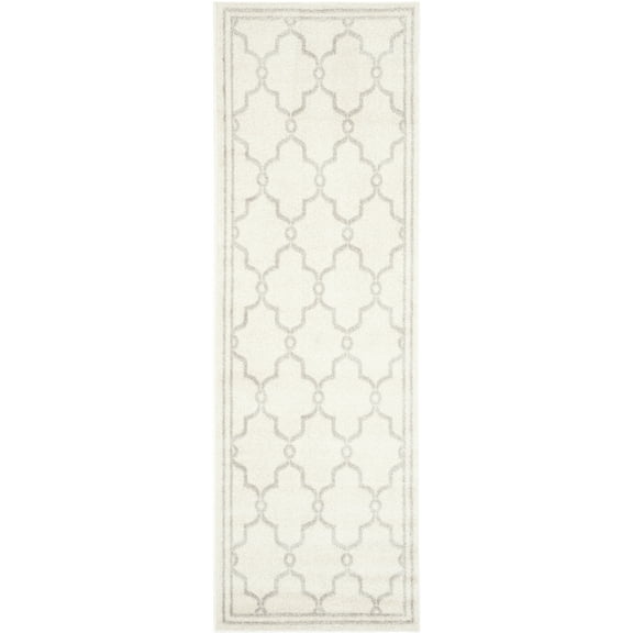SAFAVIEH Amherst Wesley Geometric Runner Rug, Ivory/Light Grey, 2'3" x 7'