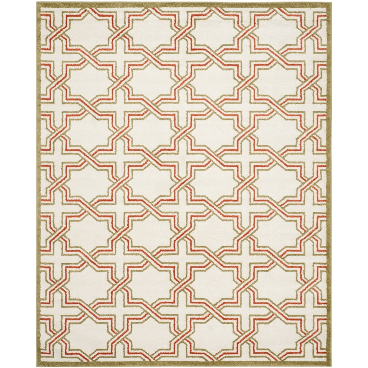 Amherst AMT413 Power Loomed Area Rug - Ivory/Light Green - 8'9"x11'9" - Safavieh..