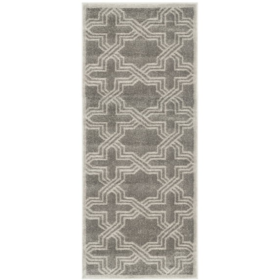 SAFAVIEH Amherst William Geometric Runner Rug, Grey/Light Grey, 2'3" x 7'