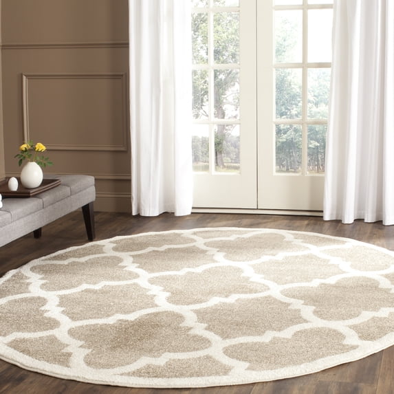 Safavieh Amherst Willmer Geometric Area Rug, Wheat/Beige, 5' x 5' Round