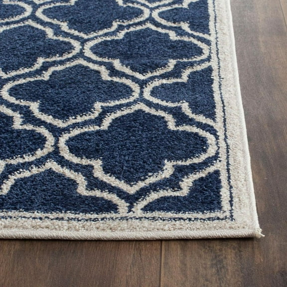 SAFAVIEH Amherst Wilson Geometric Runner Rug, Navy/Ivory, 2'3" x 11'