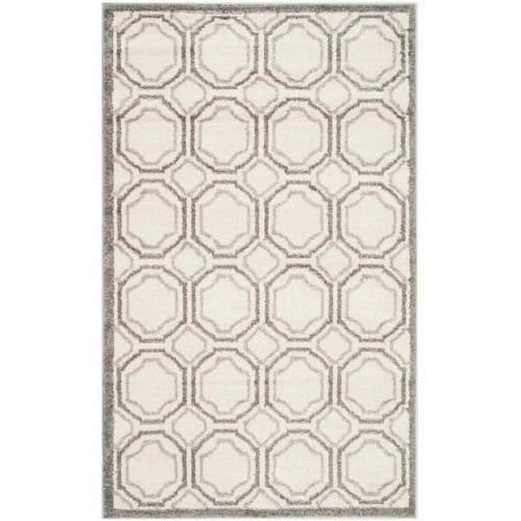 SAFAVIEH Amherst Winnie Geometric Area Rug, Ivory/Light Grey, 3' x 5'