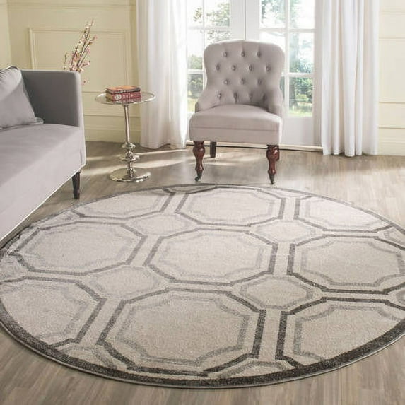 SAFAVIEH Amherst Winnie Geometric Area Rug, Ivory/Light Grey, 5'3" x 8'