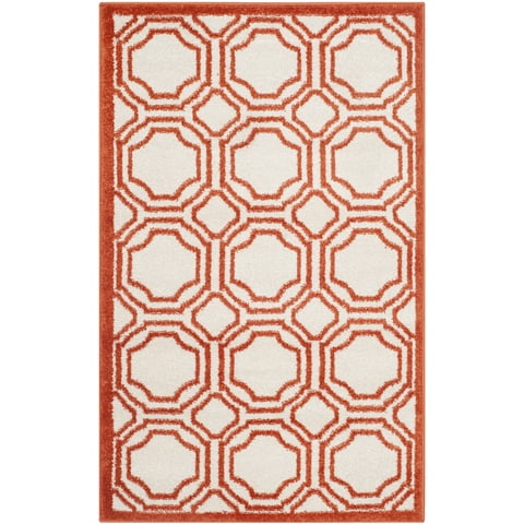 Safavieh Amherst Winnie Geometric Area Rug, Ivory/Orange, 2'6" x 4'