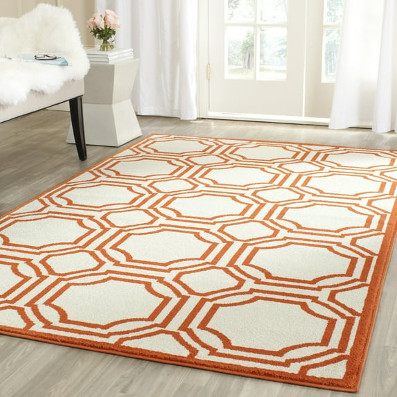 Safavieh Amherst Winnie Geometric Area Rug, Ivory/Orange, 3' x 5'
