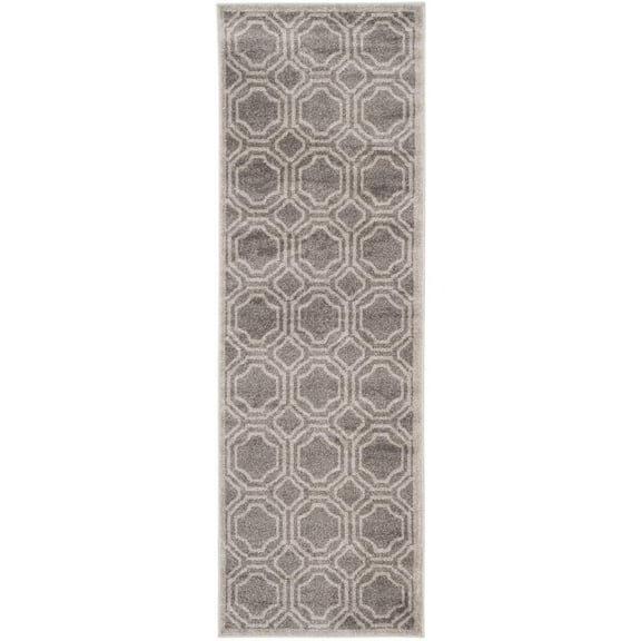 SAFAVIEH Amherst Winnie Geometric Runner Rug, Grey/Light Grey, 2'3" x 7'