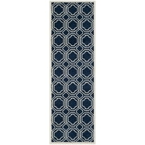 SAFAVIEH Amherst Winnie Geometric Runner Rug, Navy/Ivory, 2'3" x 8'