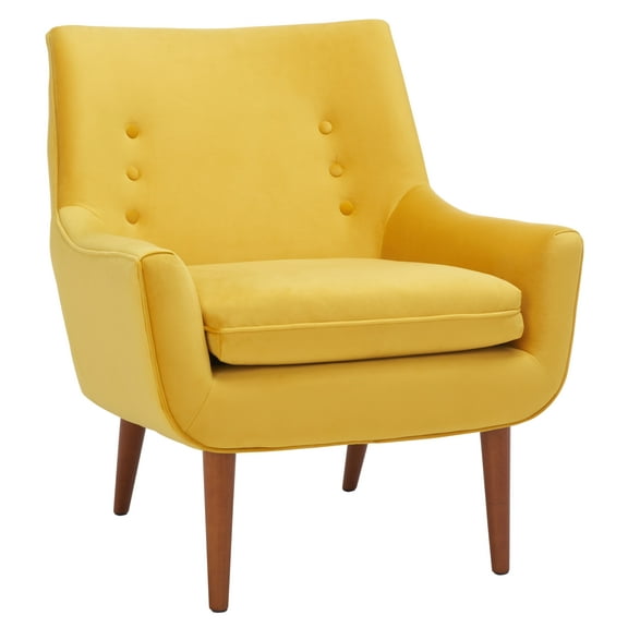 SAFAVIEH Amina Modern Style Tufted Accent Chairs, Gold (27 in. W x 30 in. D x 31 in. H)