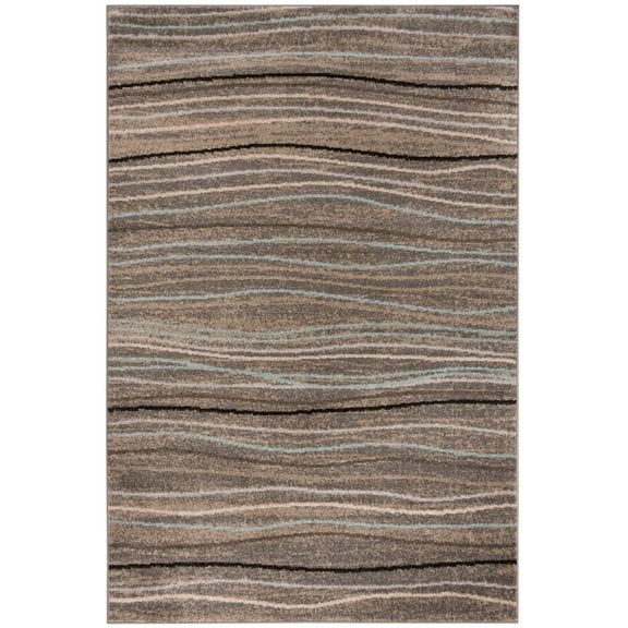 SAFAVIEH Amsterdam Aragon Geometric Area Rug, Silver/Beige, 4' x 6'