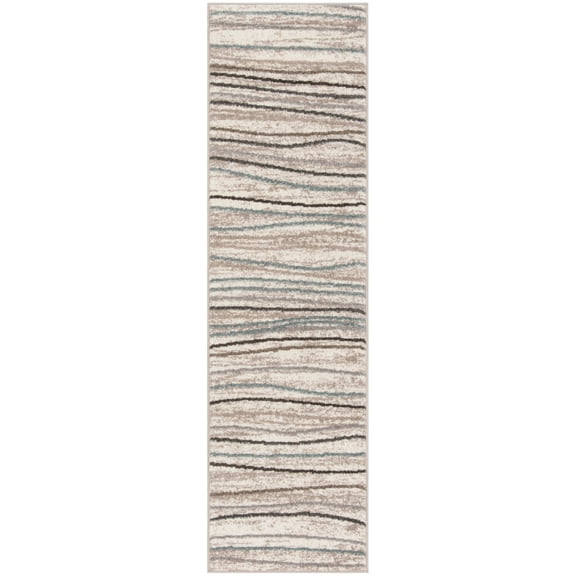 SAFAVIEH Amsterdam Aragon Geometric Runner Rug, Cream/Beige, 2'3" x 14'