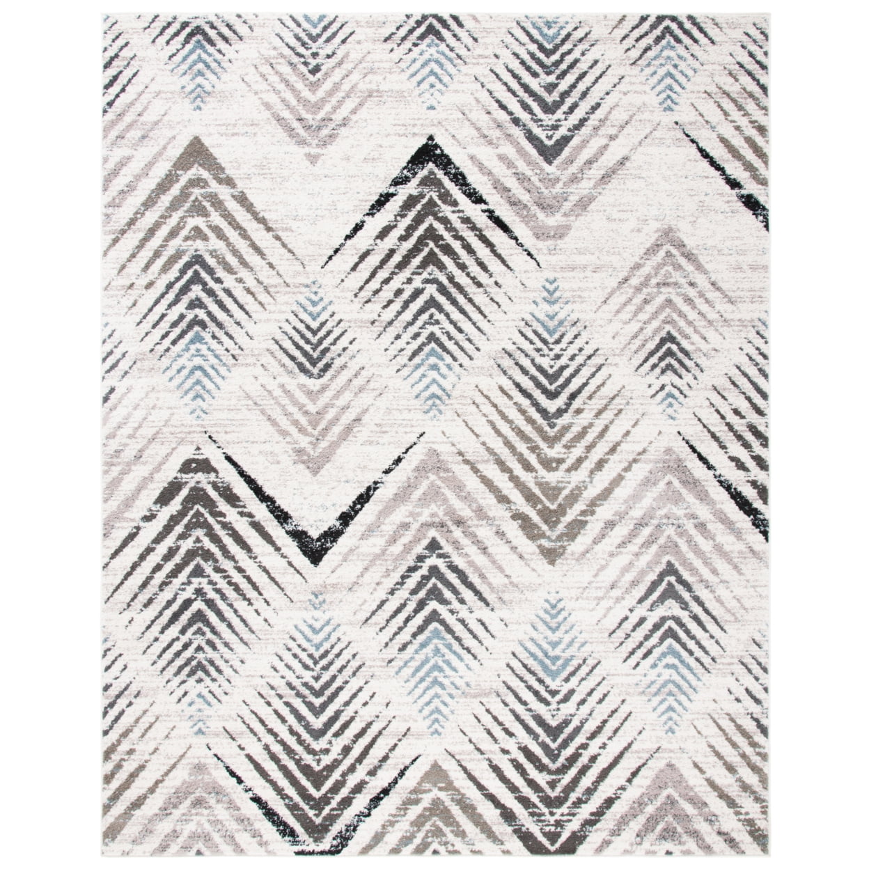Luxor Geometric 4' x 6' Cream and Beige Easy-Care Rug
