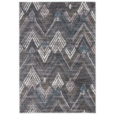 SAFAVIEH Amsterdam Earnestine Geometric Area Rug, Dark Grey/Grey, 4' x 6'