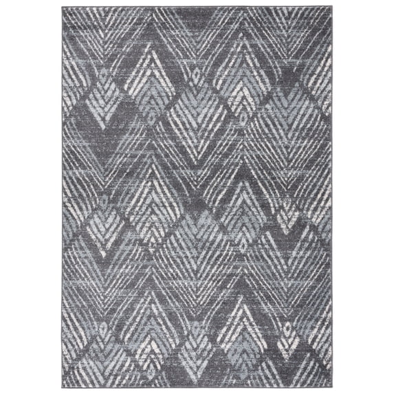SAFAVIEH Amsterdam Earnestine Geometric Area Rug, Dark Grey/Light Grey, 5'1" x 7'6"