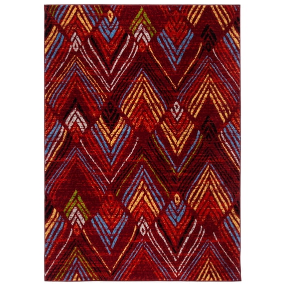 SAFAVIEH Amsterdam Earnestine Geometric Area Rug, Red/Terracotta, 3' x 5'