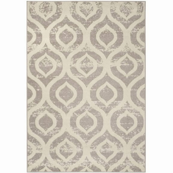 SAFAVIEH Amsterdam Flint Geometric Area Rug, Ivory/Mauve, 4' x 6'