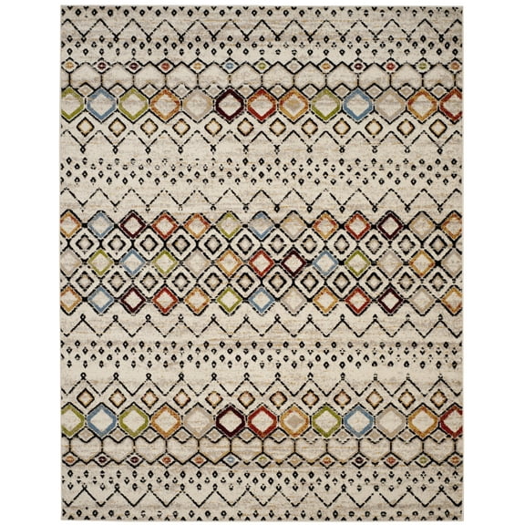 SAFAVIEH Amsterdam Gladwin Geometric Area Rug, Ivory/Multi, 8' x 10'