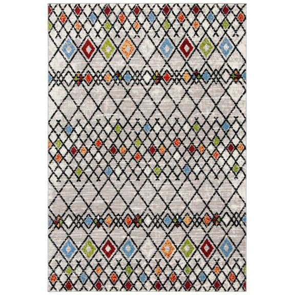 SAFAVIEH Amsterdam Merrick Geometric Area Rug, Beige/Blue, 3' x 5'