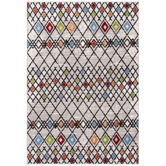 SAFAVIEH Amsterdam Merrick Geometric Area Rug, Beige/Blue, 9' x 12'