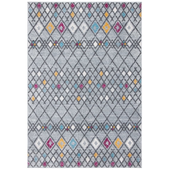 SAFAVIEH Amsterdam Merrick Geometric Area Rug, Grey/Light Grey, 8' x 10'