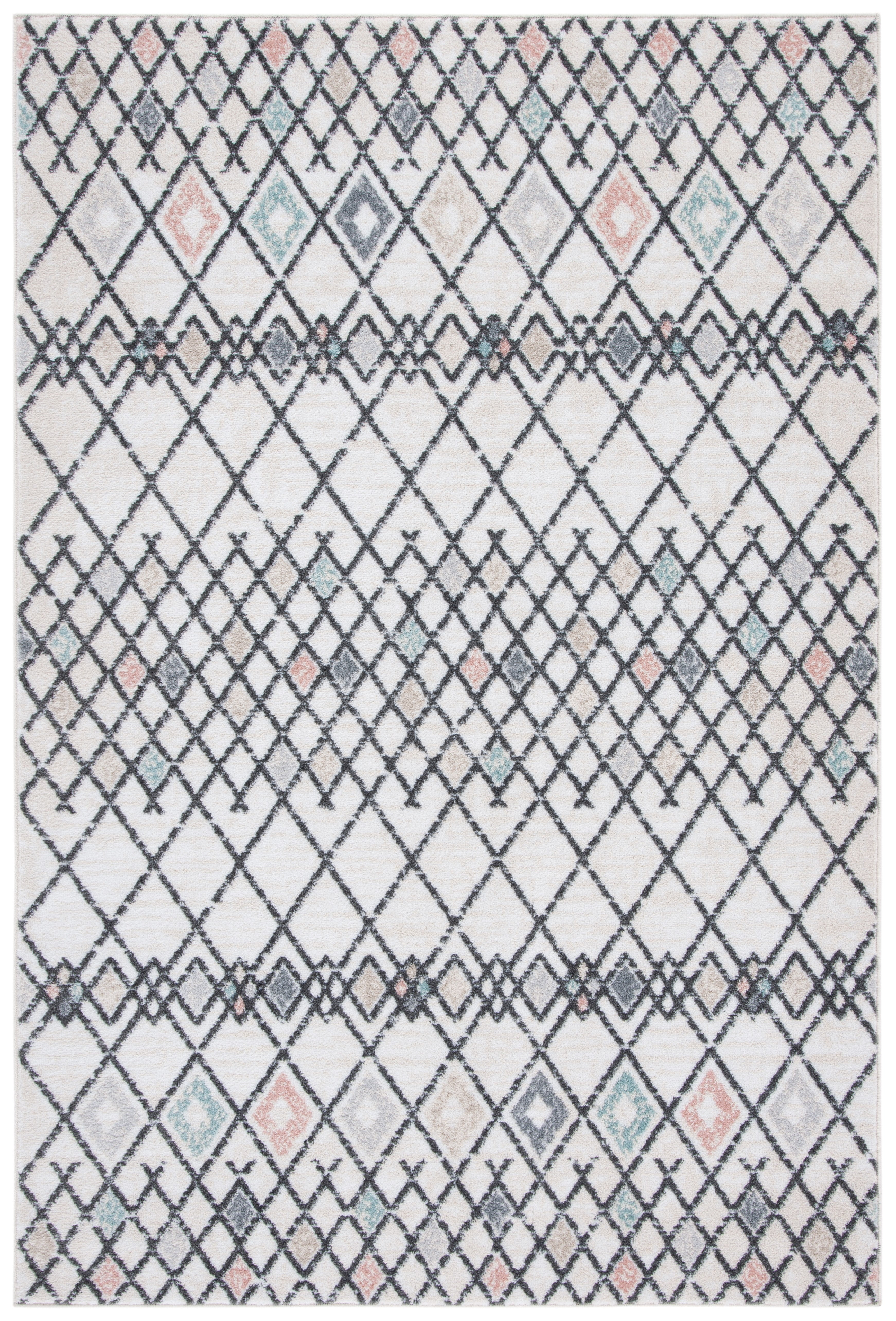 Ivory Elegance 4' x 6' Hand-Knotted Synthetic Rectangular Rug