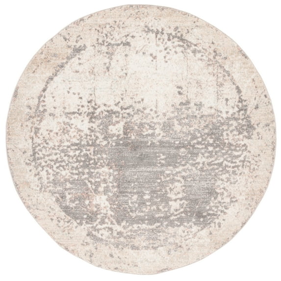 SAFAVIEH Amsterdam Nixon Abstract Area Rug, Beige/Grey, 6'7" x 6'7" Round