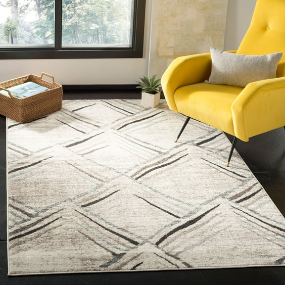 SAFAVIEH Amsterdam Ravenna Geometric Area Rug, Cream/Charcoal, 4' x 6'