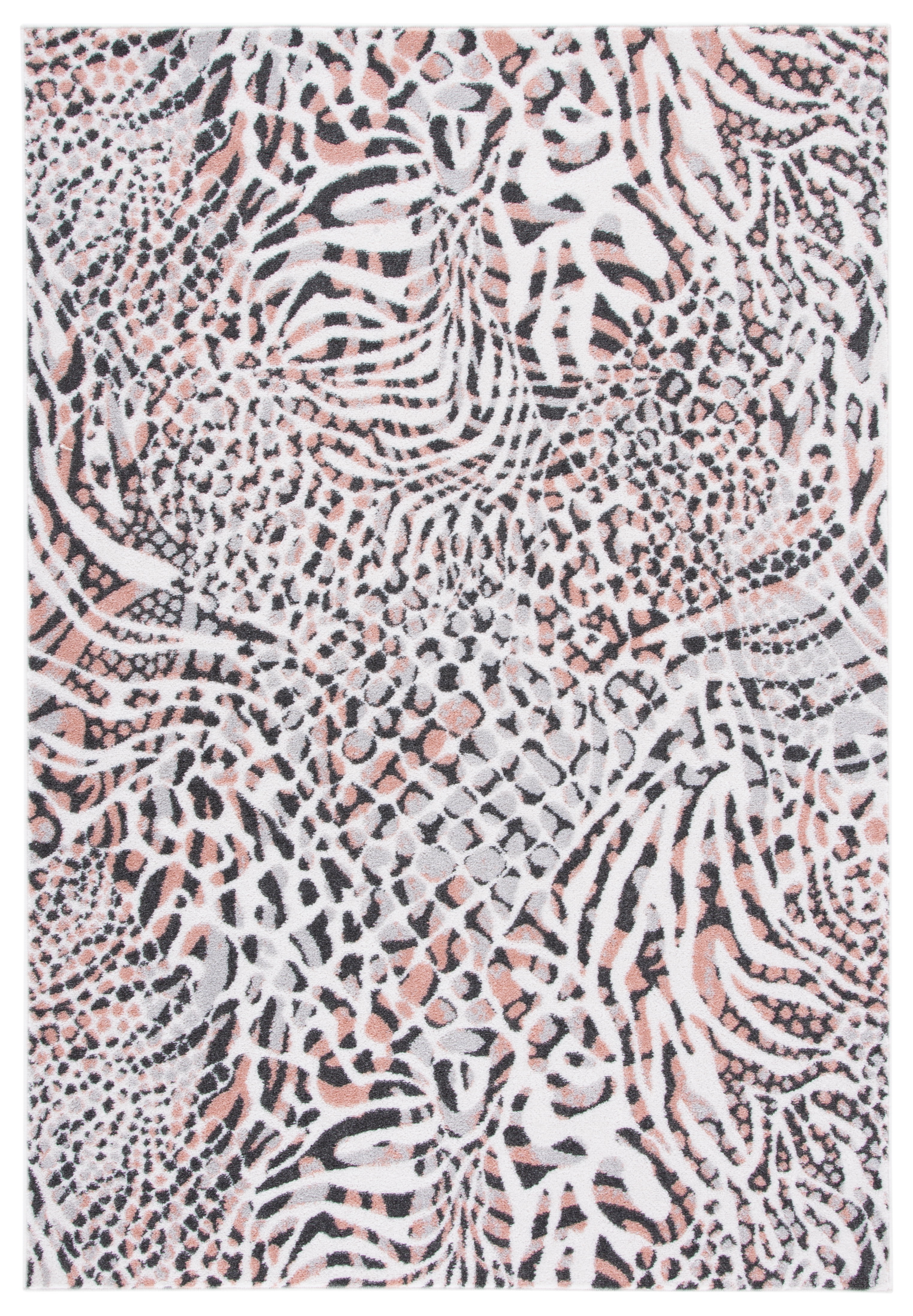 SAFAVIEH Amsterdam Ruby Animal Area Rug, Ivory/Blush, 8' x 10'