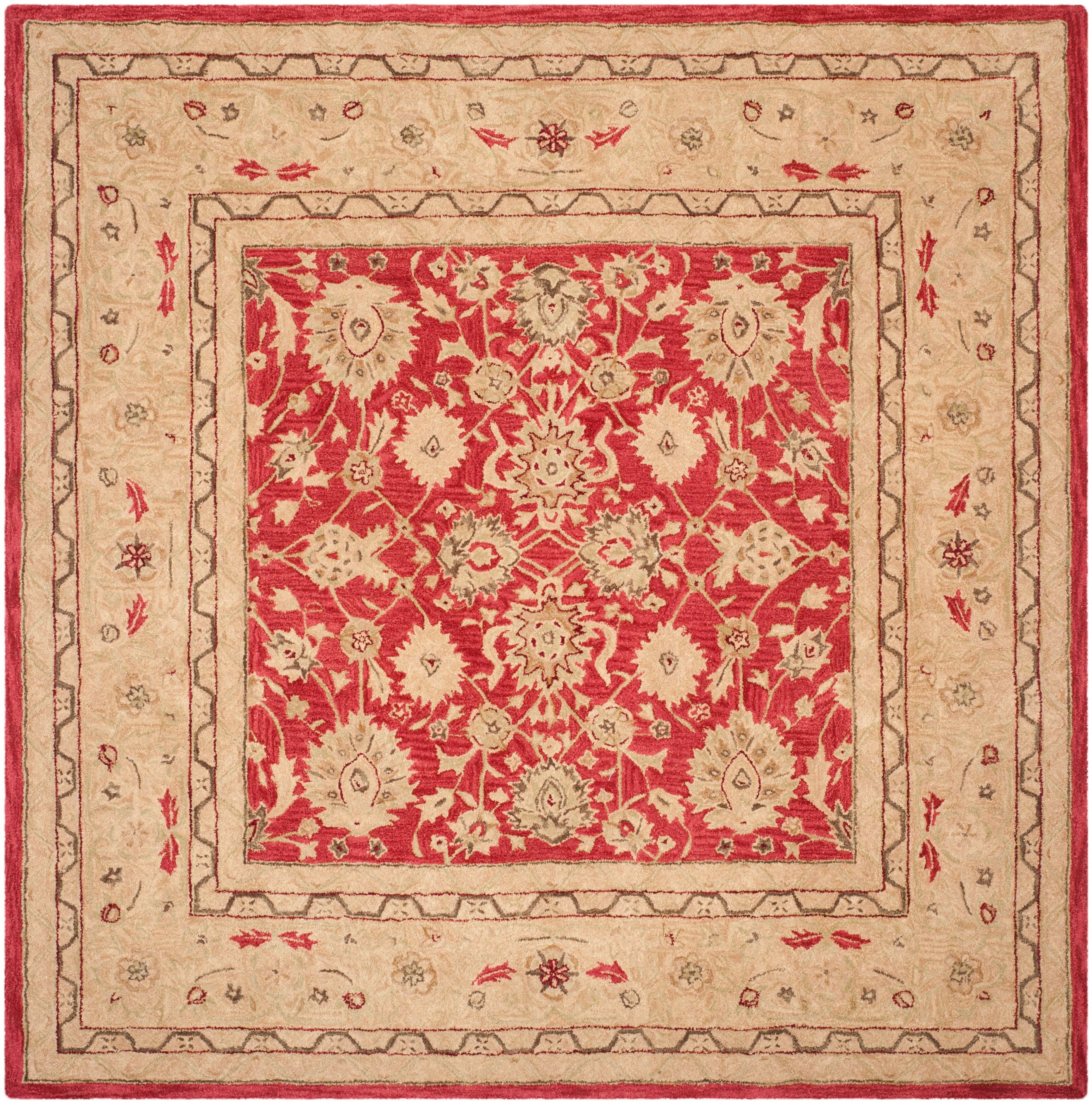 Anatolia Heritage Red & Ivory Wool 8' Square Tufted Rug