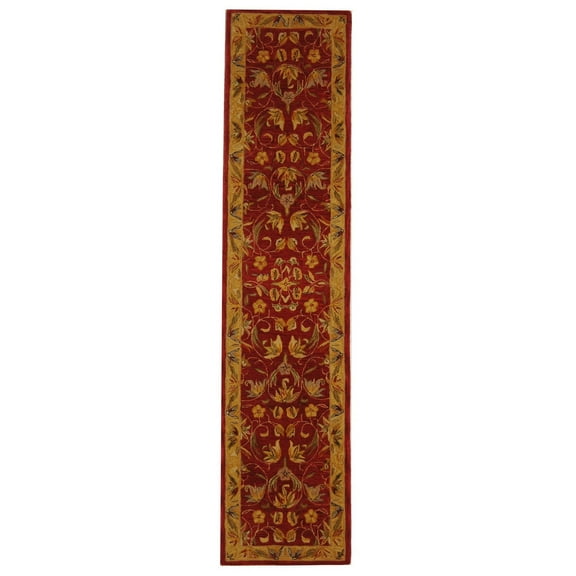 SAFAVIEH Anatolia AN526A Handmade Burgundy / Gold Rug