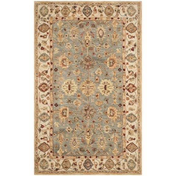 SAFAVIEH Anatolia Stacy Floral Runner Rug, Blue/Ivory, 2'3" x 14'