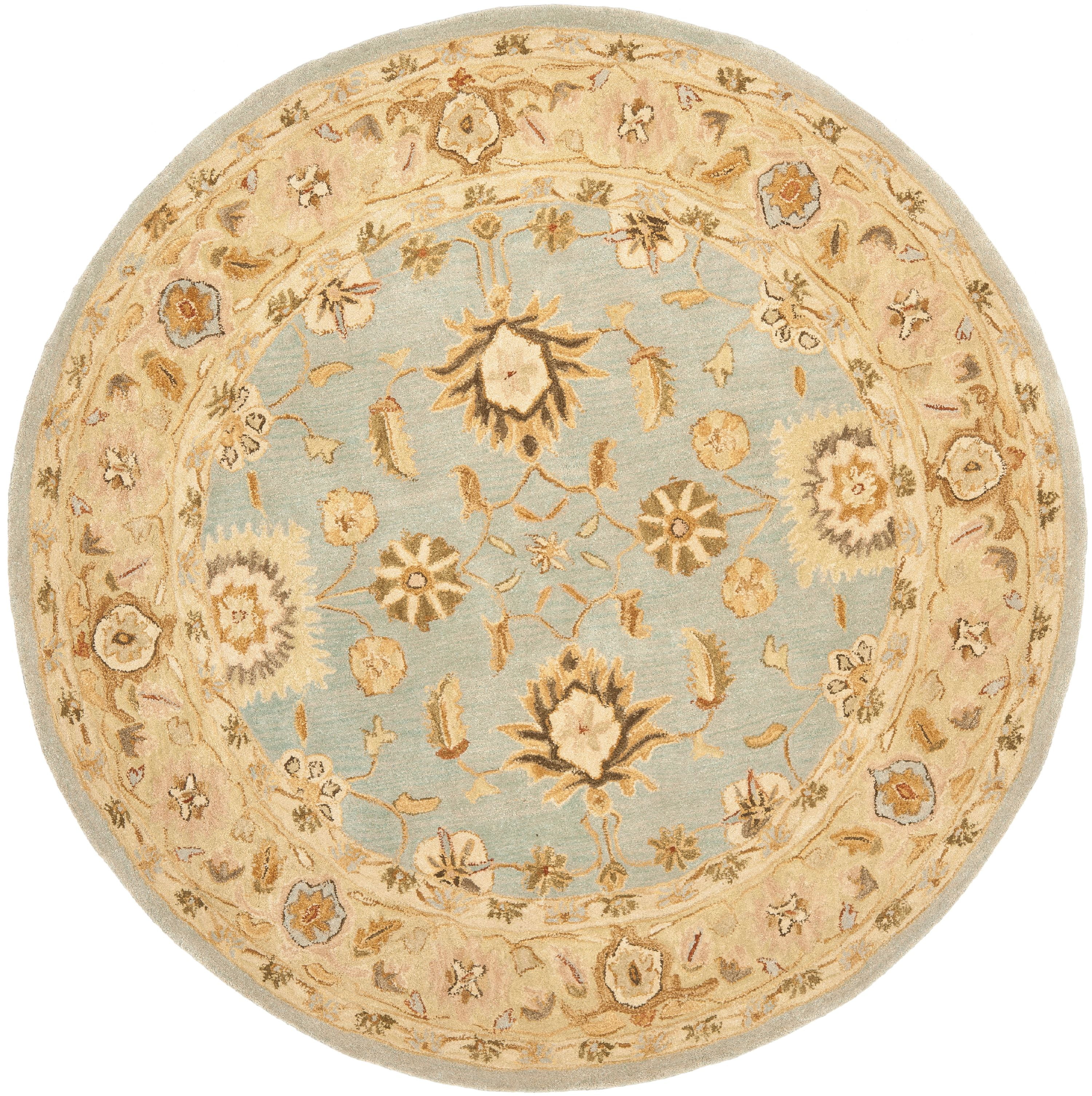 Gray Handmade Tufted Wool Reversible Round Rug, 8' Diameter