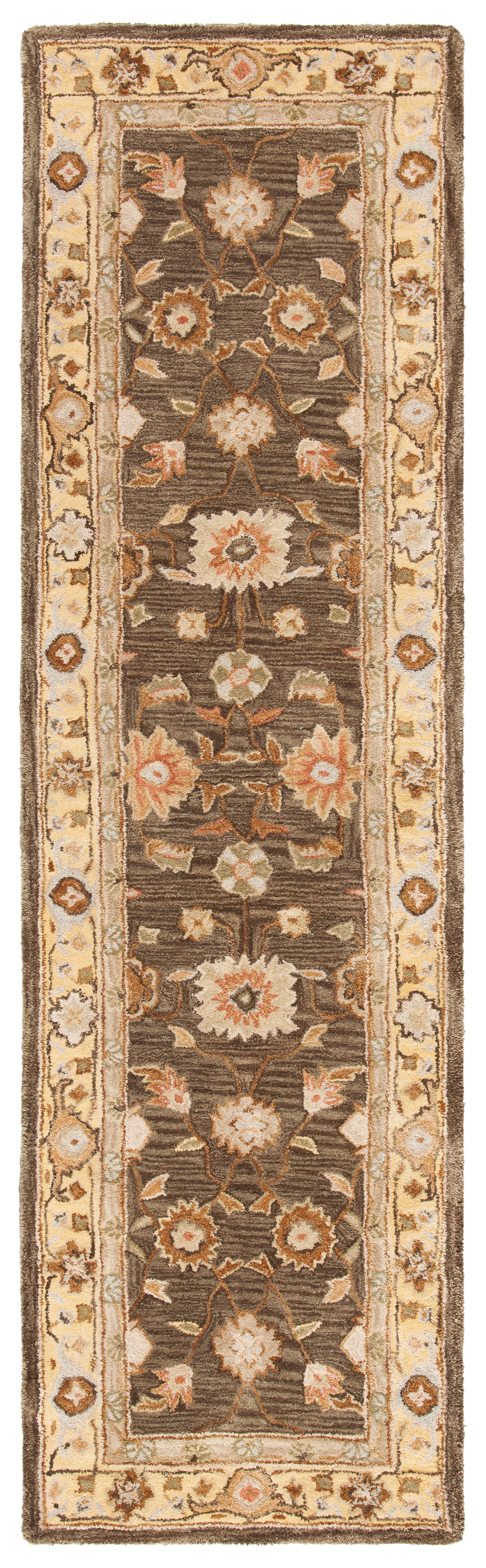 Sherman Faxe Rug SAFAVIEH Anatolia Sherman Floral Wool Runner Rug, Brown/Taupe, 2'3