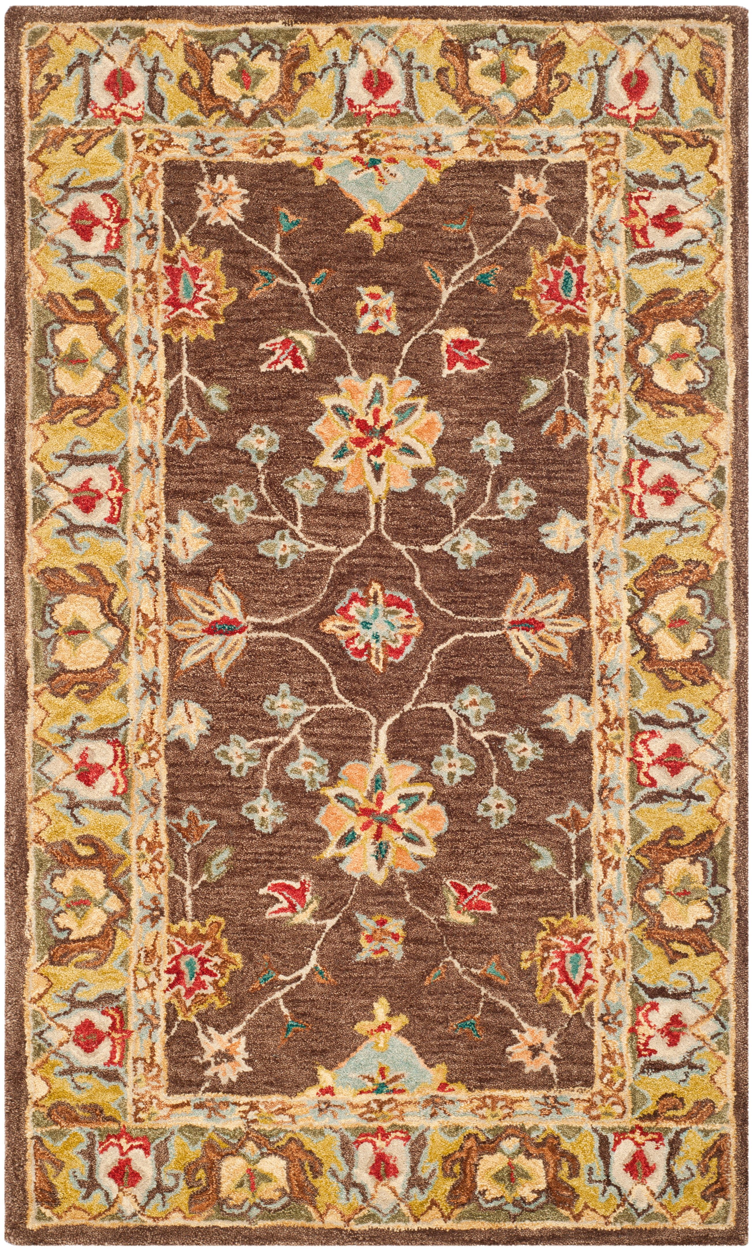 Elegant Anatolia Hand-Tufted Wool Rug in Brown Gold - 3' x 5'