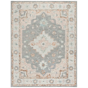 SAFAVIEH Anatolia Bryon Medallion Area Rug, Gray/Rust, 8' x 10'