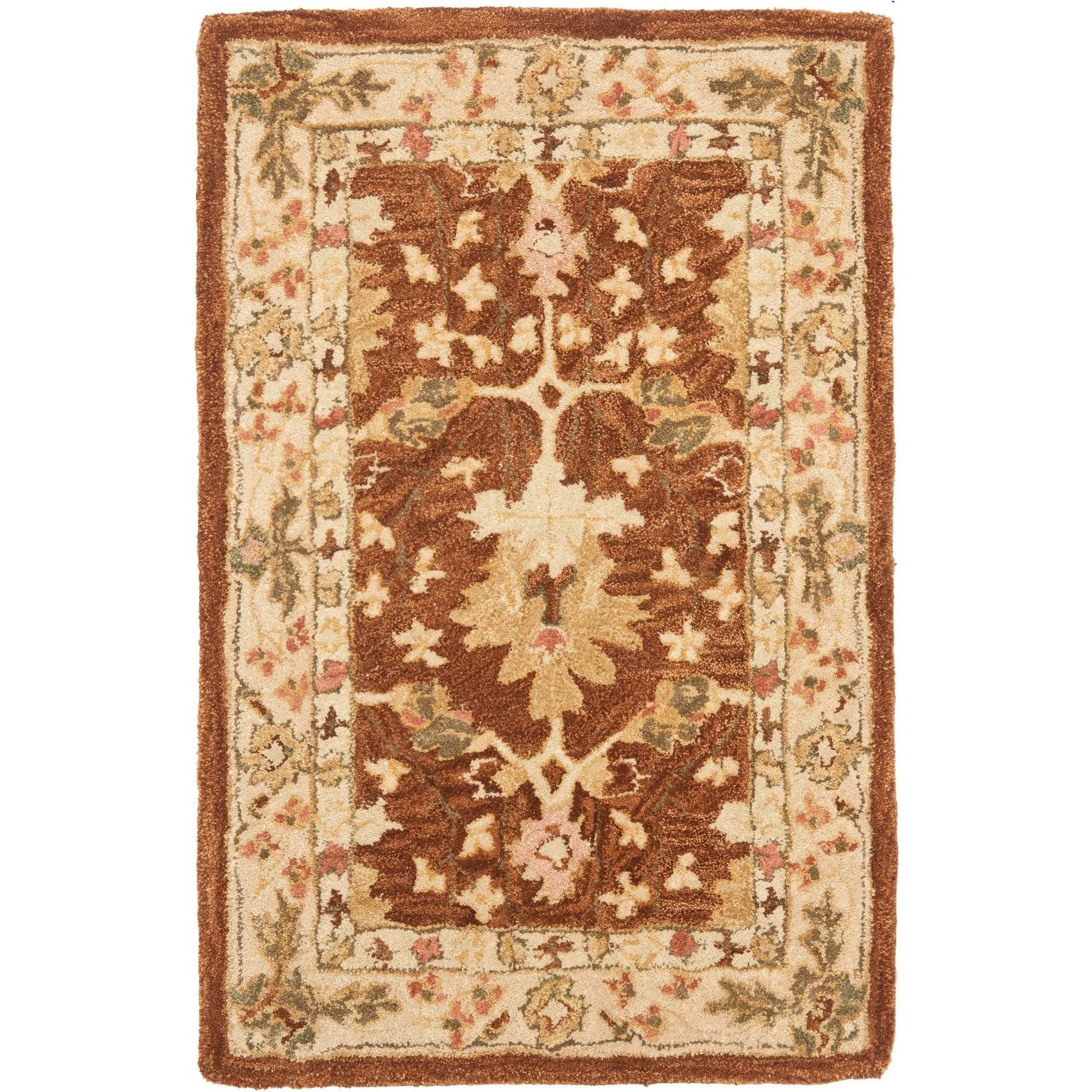 Handmade Brown and Beige Wool Tufted Rectangular Rug, 3' x 5'