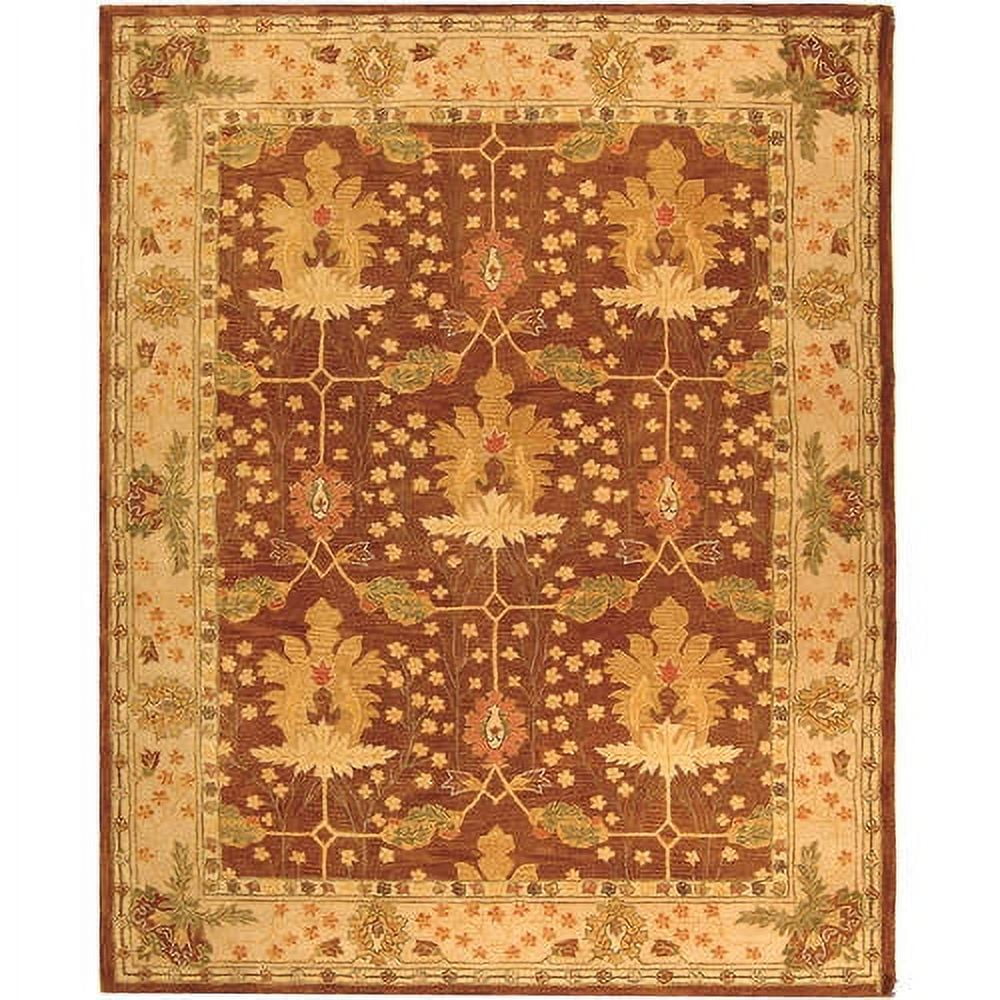 Hand-Tufted Brown and Beige Wool 4' x 6' Rectangular Rug