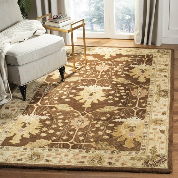 SAFAVIEH Anatolia Carley Traditional Wool Area Rug, Brown, 5' x 8'