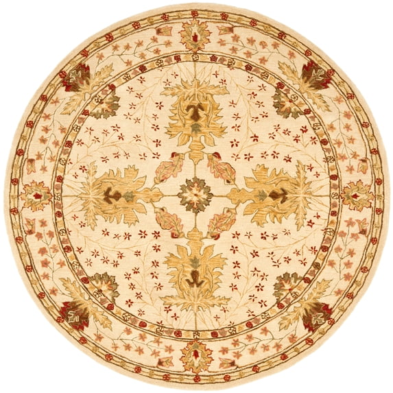 SAFAVIEH Anatolia Carley Traditional Wool Area Rug, Ivory, 4' x 4' Round