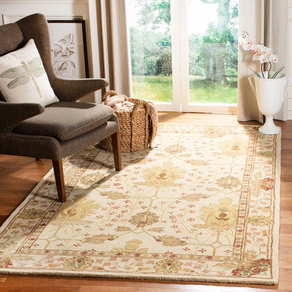 SAFAVIEH Anatolia Carley Traditional Wool Area Rug, Ivory, 6' x 9'