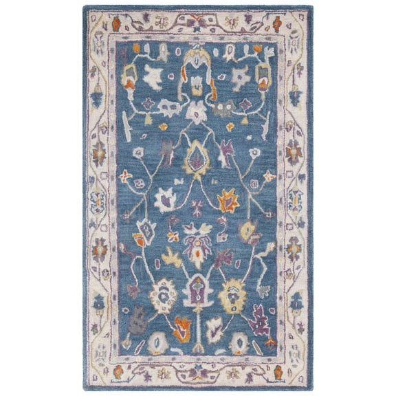 SAFAVIEH Anatolia Dalton Oriental Wool Area Rug, Blue/Ivory, 3' x 5'