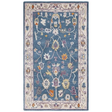 SAFAVIEH Anatolia Dalton Oriental Wool Area Rug, Blue/Ivory, 4' x 6'