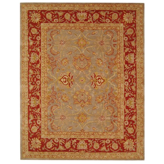 SAFAVIEH Anatolia Dexter Traditional Wool Runner Rug, Grey/Red, 2'3" x 12'